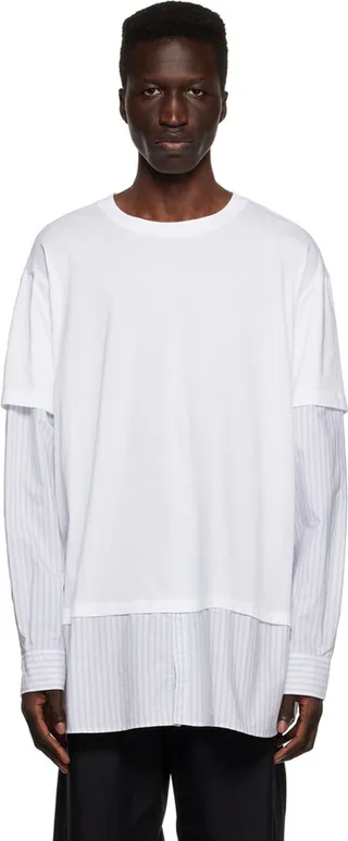 MM6 Maison Margiela White Layered T-Shirt