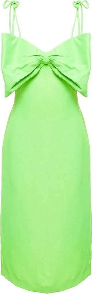 MSGM Bow Detailed Midi Dress