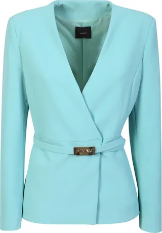 Pinko Plunging V-Neck Belted Jacket