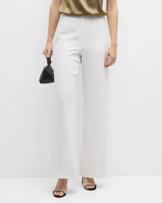 Rowen High-Rise Flare Crepe Pants
