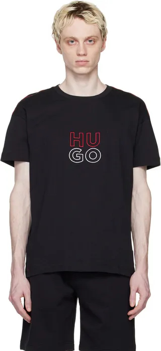 Hugo Black Stacked T-Shirt