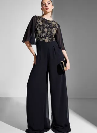 Embellished Wide Leg Jumpsuit