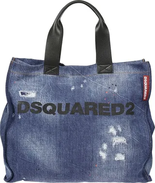 Distressed Denim Shopper Bag
