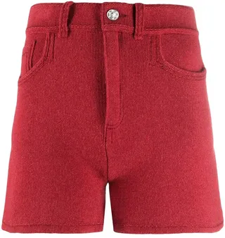 High-Waisted Cashmere-Cotton Blend Shorts