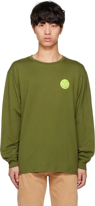 Saturdays NYC Green 'SNYC' Sticker Pack Long Sleeve T-Shirt