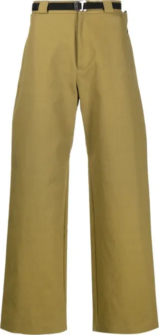 Wide-Leg Cotton Trousers
