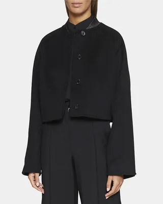 Cropped Button Jacket