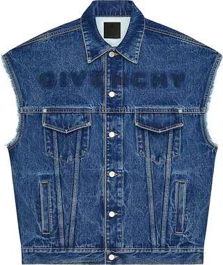 Oversized Sleeveless Jacket in Denim