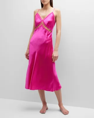 Delfina Silk Charmeuse Midi Slip Dress