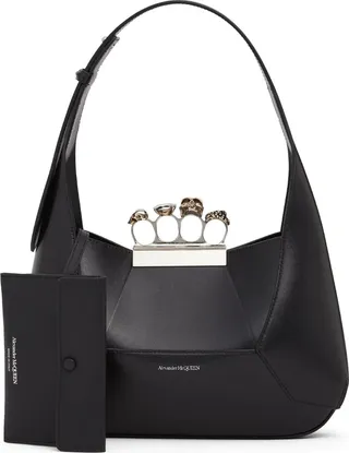 Jewelled leather hobo