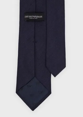 Silk and linen blend herringbone jacquard tie