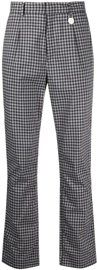 Checked Straight-Fit Trousers