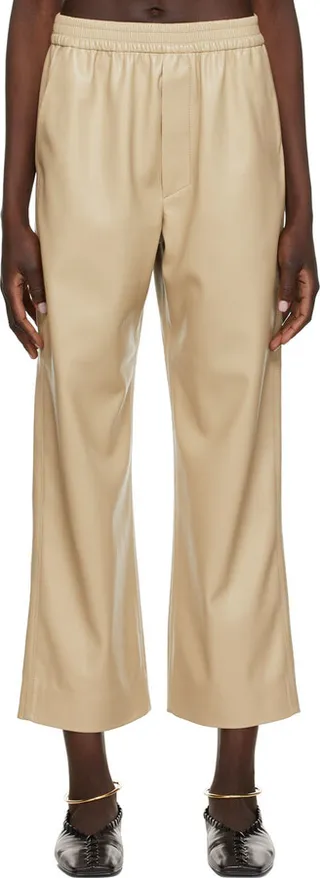 Nanushka Tan Odessa Vegan Leather Trousers