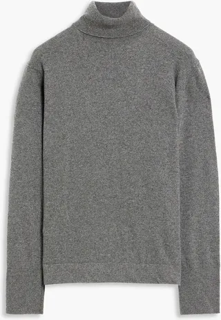 Mélange cashmere turtleneck sweater