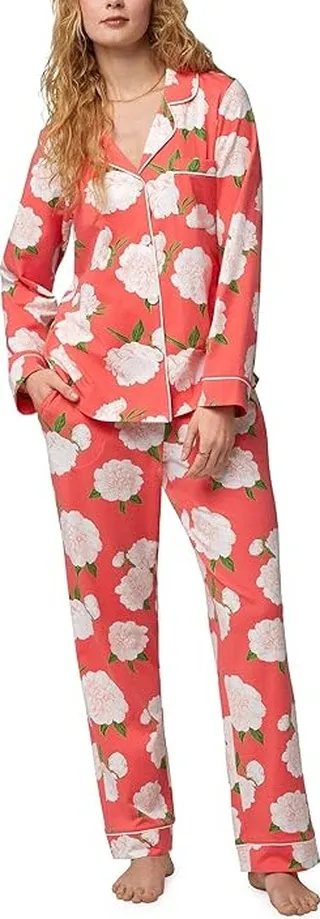 Bedhead PJs Long Sleeve Classic PJ Set (Perfect Peonies) Women's Pajama Sets