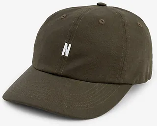 Mens Black Logo-embroidered Cotton-twill Baseball cap