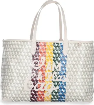 Anya Hindmarch Monogram Flocked Slogan Tote Bag
