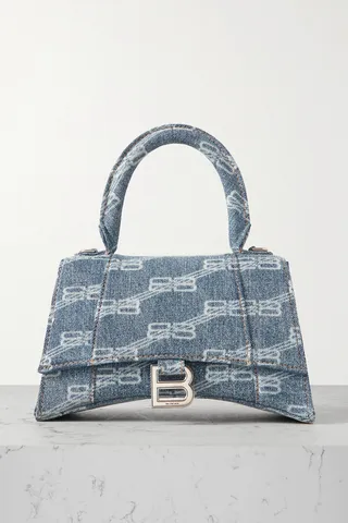 Balenciaga - Hourglass Small Logo-printed Tote - Blue