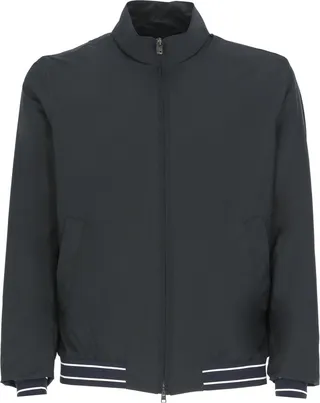 Herno Stripe-Detailed Zipped Bomber Jacket