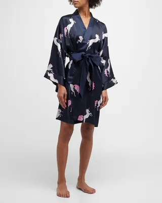 Mimi Persea Printed Silk Robe