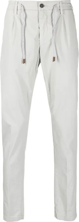 Drawstring Stretch-Cotton Trousers
