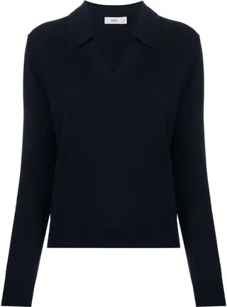 Wool-Cashmere Knitted Polo Top