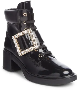 Viv Rangers Crystal Buckle Combat Boot