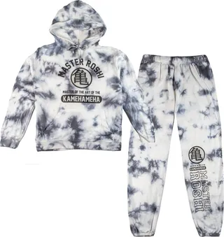 Dragon Ball Z Master Roshi Long Sleeve Hoodie & Jogger Pants Men’s Cloud Washed Combo-Large
