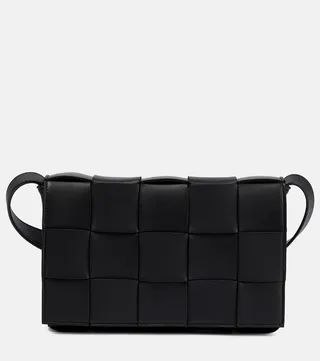 Cassette leather shoulder bag