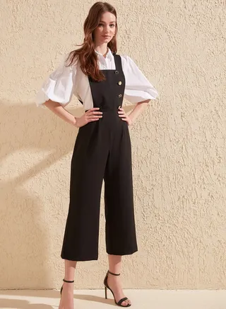 Button Detail Jumpsuit