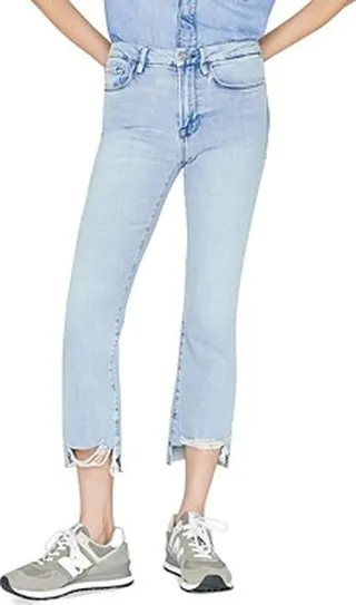 Frame Le Crop Mini Mid Rise Bootcut Jeans in Yorba Chew