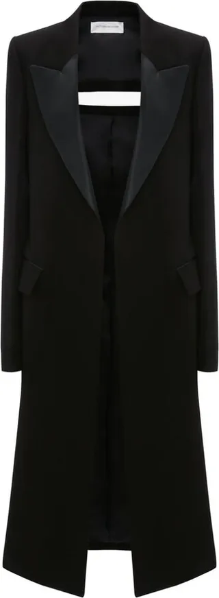 Cut Out Crombie satin-trimmed wool coat