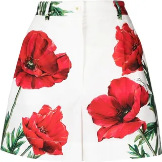 Floral-Print Cotton Tailored Shorts