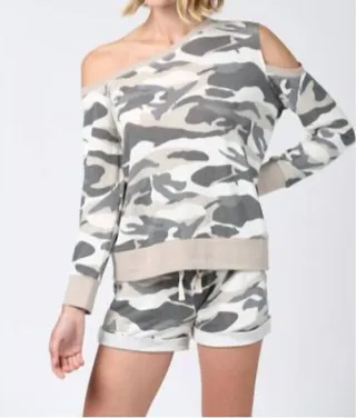 Camo Loungewear Set in Grey Multi Camo