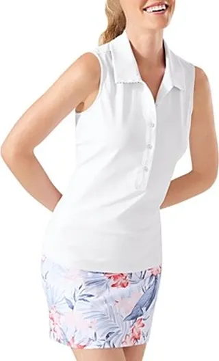 Tommy Bahama Aubrey Refined Sleeveless Polo Top