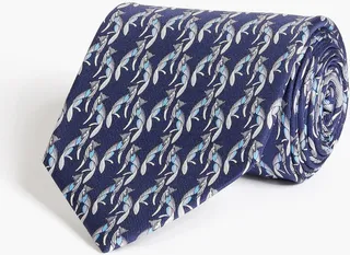 Printed silk tie