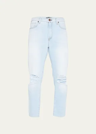 Men's Distressed Crop Jeans