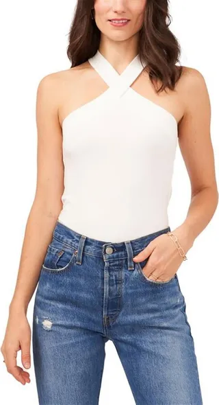 Womens Ribbed Halter Tank Top