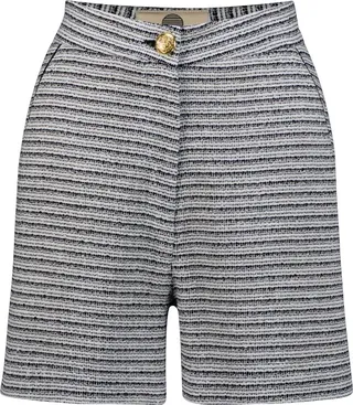 SAVANNA - Butterfly Tweed High-Waisted Shorts