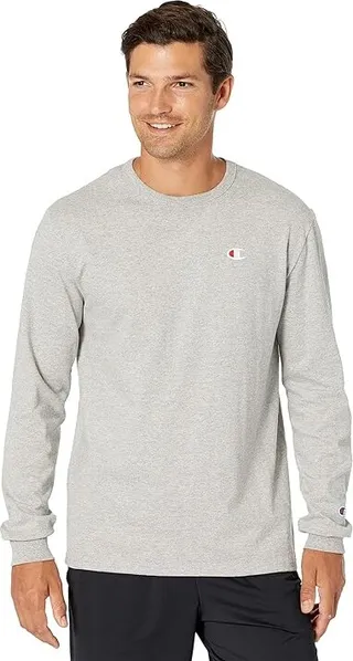 Champion Heritage Long Sleeve Tee (Oxford Gray) Men's Clothing