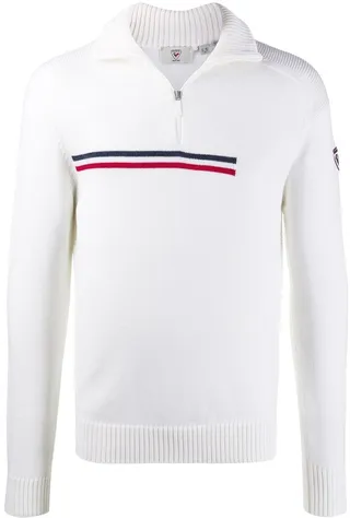 Contrasting Stripe Half-Zip Jumper