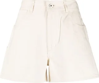 Button-Fastening Cotton Shorts