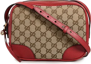 What Goes Around Comes Around Gucci Red Canvas Bree Crossbody Bag
