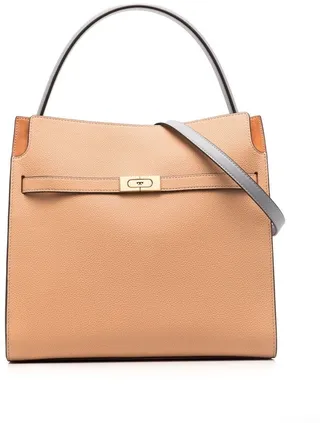 Logo-Plaque Leather Tote Bag
