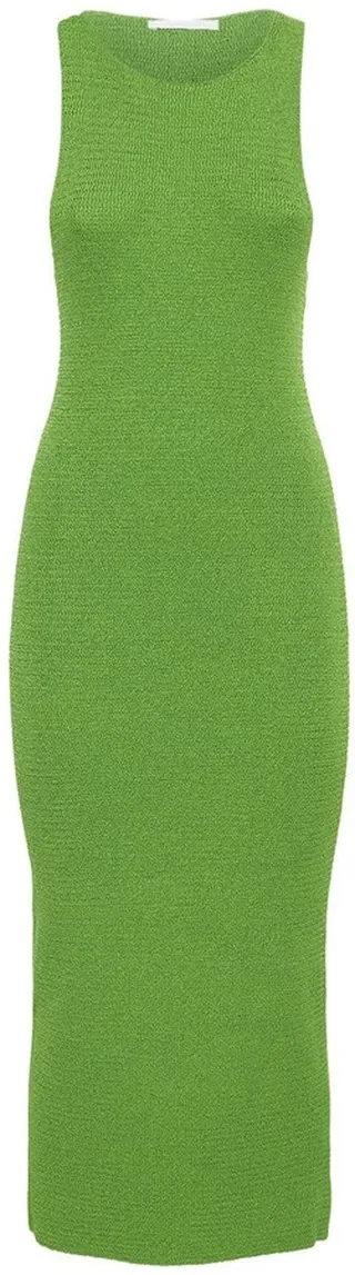 Ribbon knitted midi dress