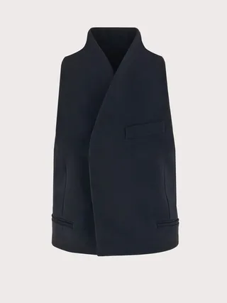 Ferragamo Men Double breasted slim fit waistcoat Black