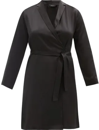 Belted Short Silk Robe