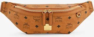 Mcm Mens Cognac Fursten Monogram Cotton-canvas and Leather Belt bag
