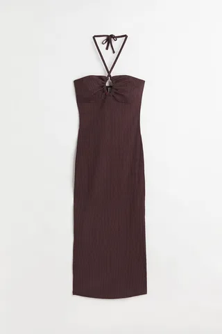 Ribbed Halterneck Dress