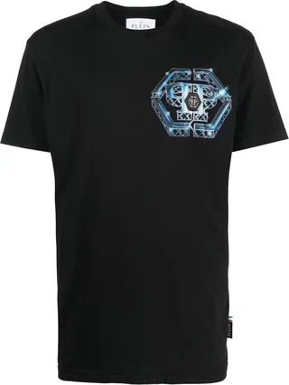 Hexagon logo-print T-shirt